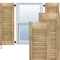 Ekena Millwork 18W x 77H Americraft Two Equal Louver Exterior Real Wood Shutters, Unfinished, PR RW101LV18X77UNH - alternate 1